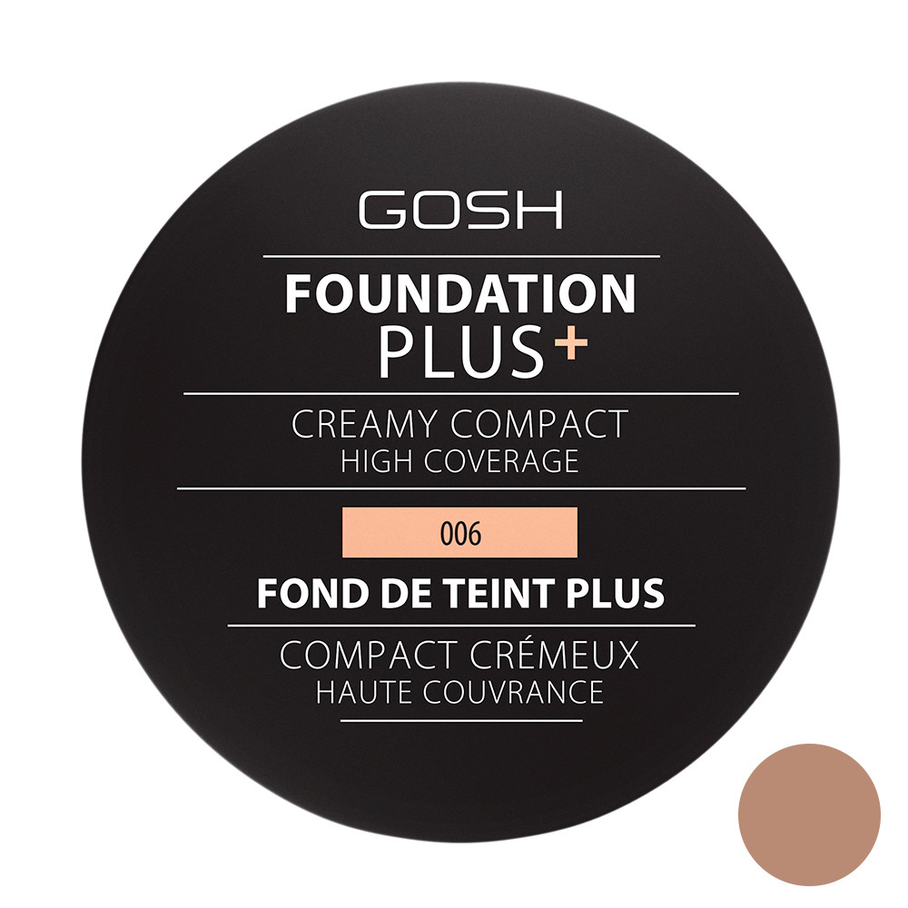 Gosh Foundation Plus Cremy Compact 006 honey 9g компактен крем фон дьо тен 9г