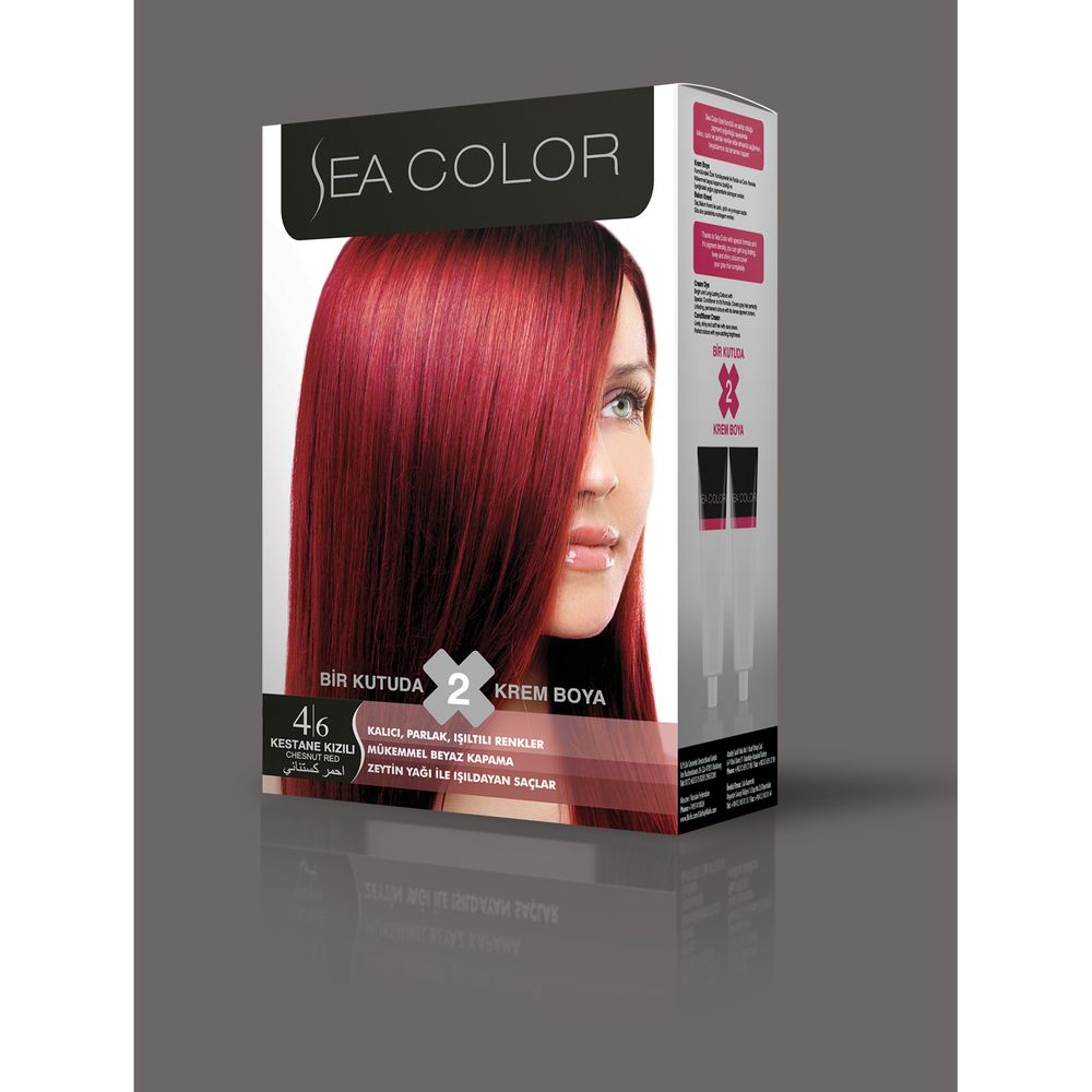 Турска крем боя за коса Sea Color 4.6 Chesnut Red